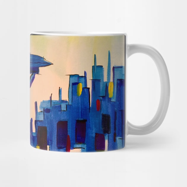 Abstract painting of the Seattle landscape by WelshDesigns